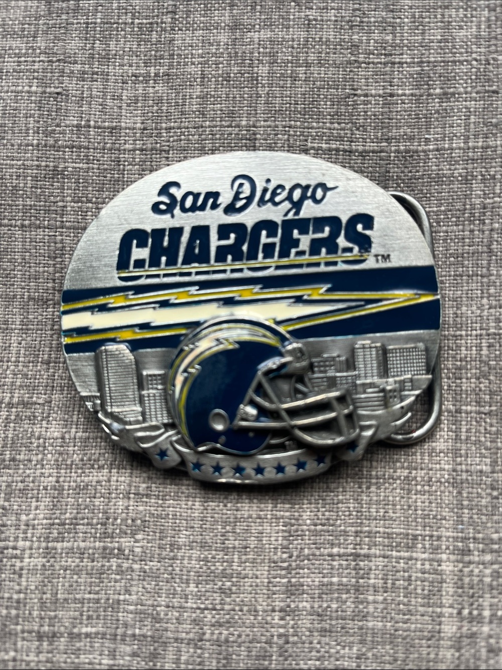 San Diego Chargers NFL Enameled Metal Belt Buckle Siskyou Limited Edition